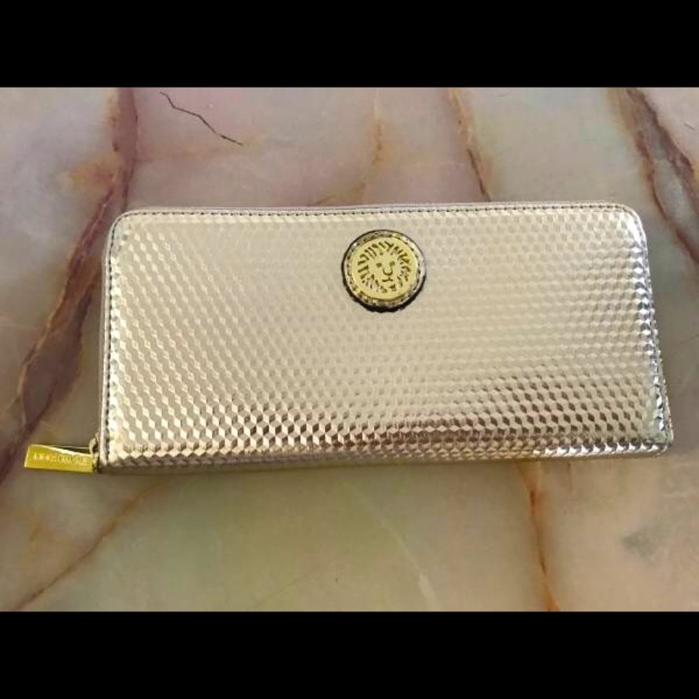 Anne Klein gold clutch wallet